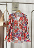 Spring Floral Print Pleated Chiffon Shirts
